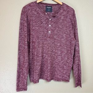 BONOBOS Mens Slim Fit Long Sleeve Tee Button Details Size L